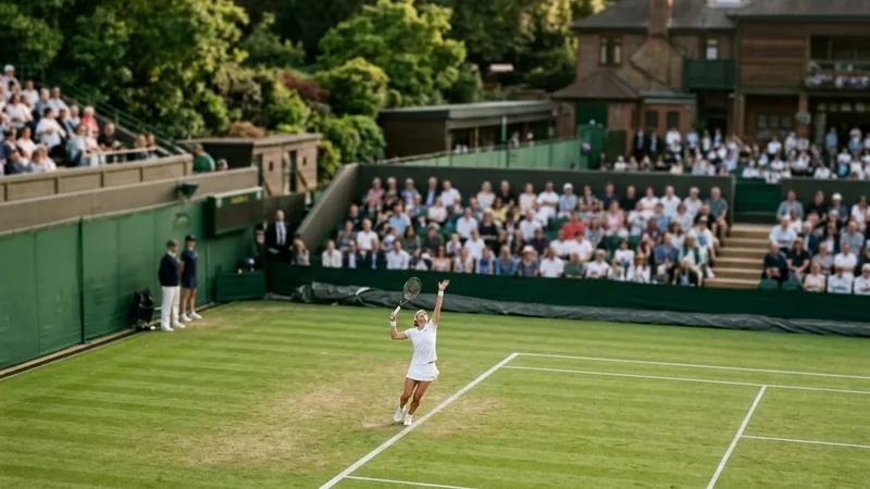 A grass tennis court at a major championship
